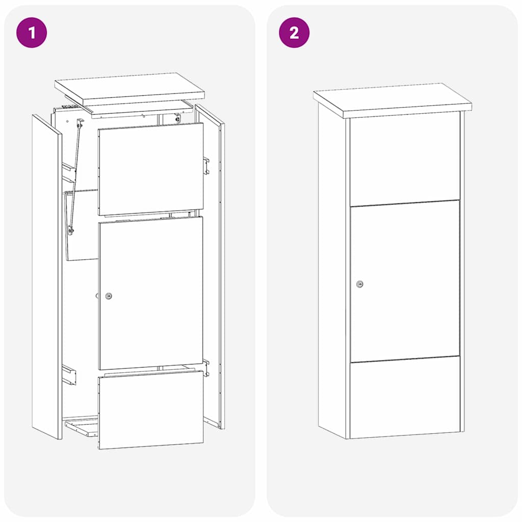 Caixa de entrega de encomendas 44,5 x 29 x 110,5 cm Aço