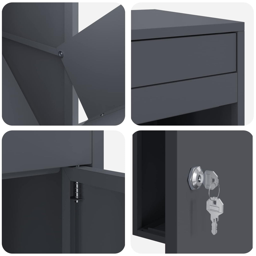 Caixa de entrega de encomendas Antracite 41 x 38 x 103 cm Aço