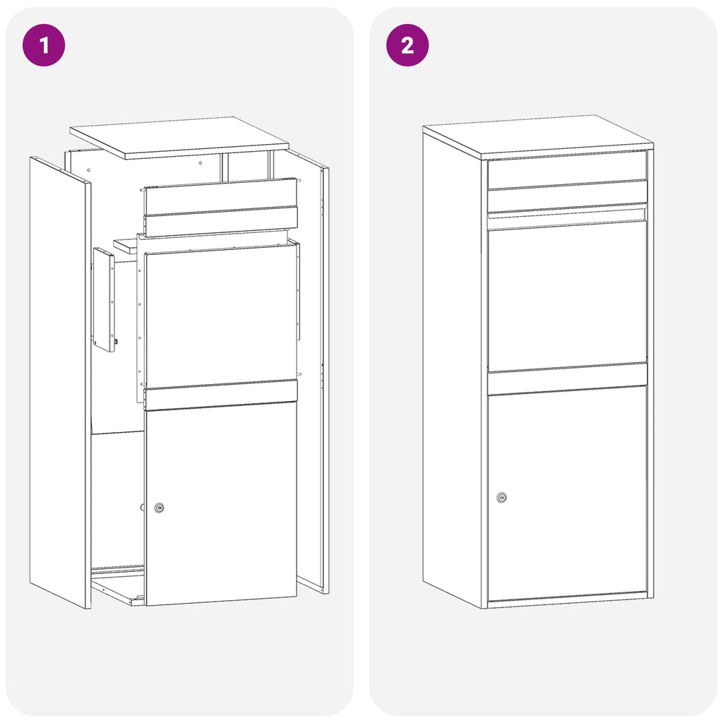 Caixa de entrega de encomendas Antracite 41 x 38 x 103 cm Aço