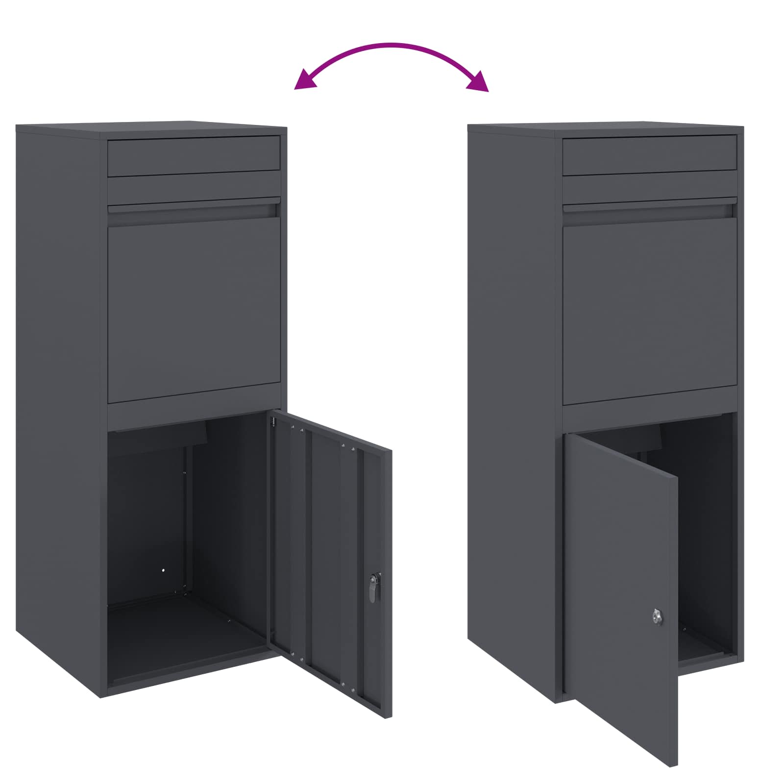 Caixa de entrega de encomendas Antracite 41 x 38 x 103 cm Aço