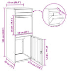 Caixa de entrega de encomendas Antracite 41 x 38 x 103 cm Aço