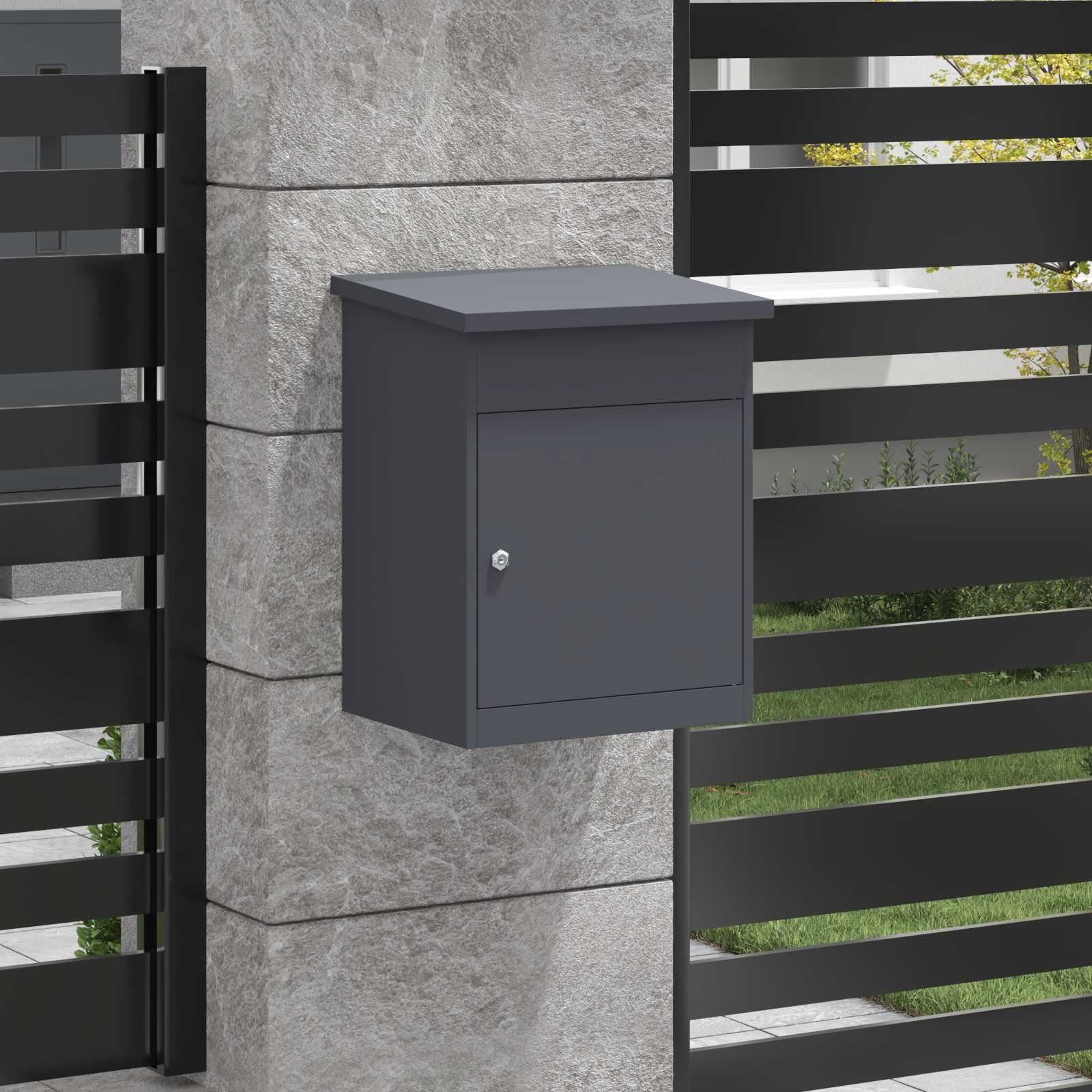 Parcel Delivery Box Anthracite 47.5 x 38 x 59 cm Steel