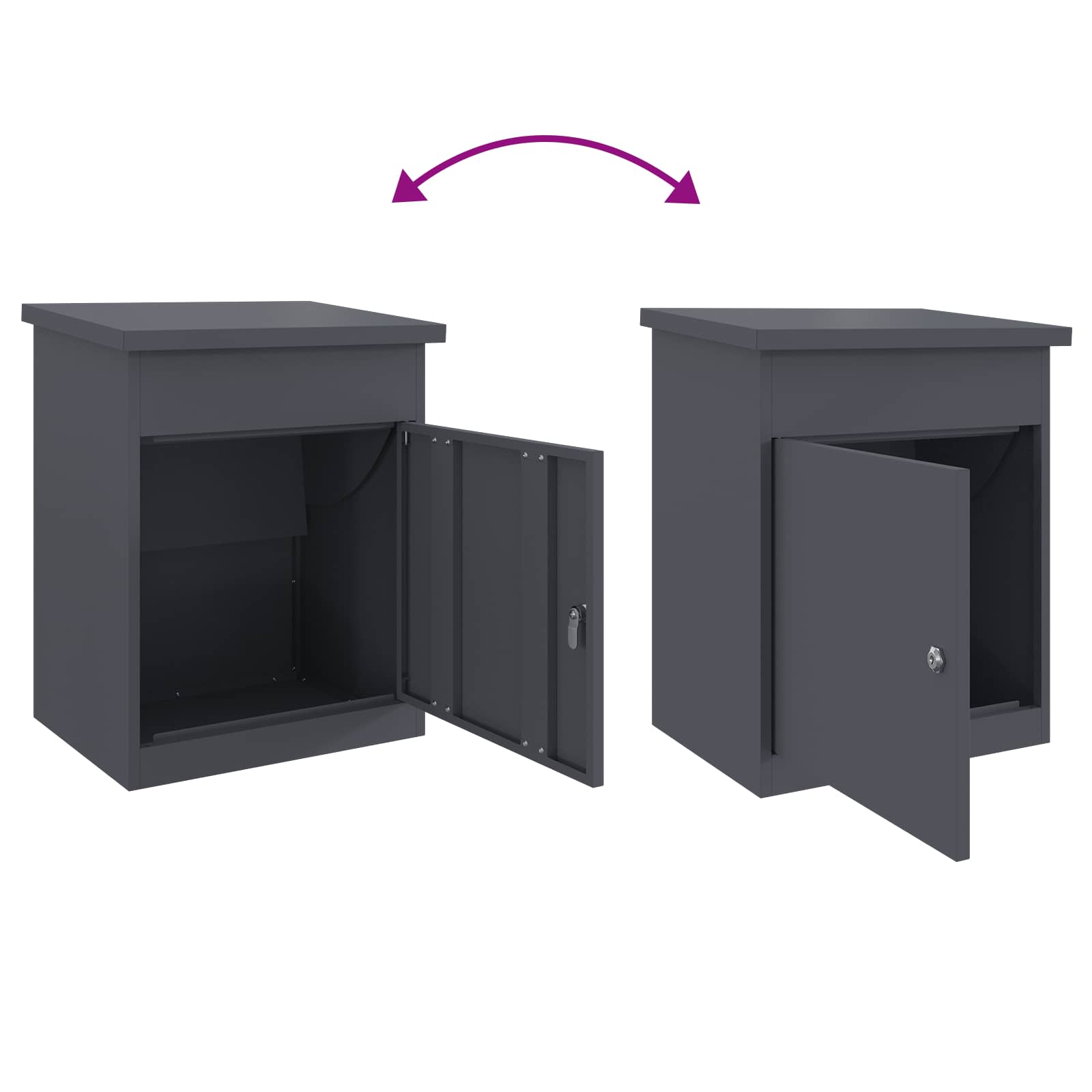 Parcel Delivery Box Anthracite 47.5 x 38 x 59 cm Steel