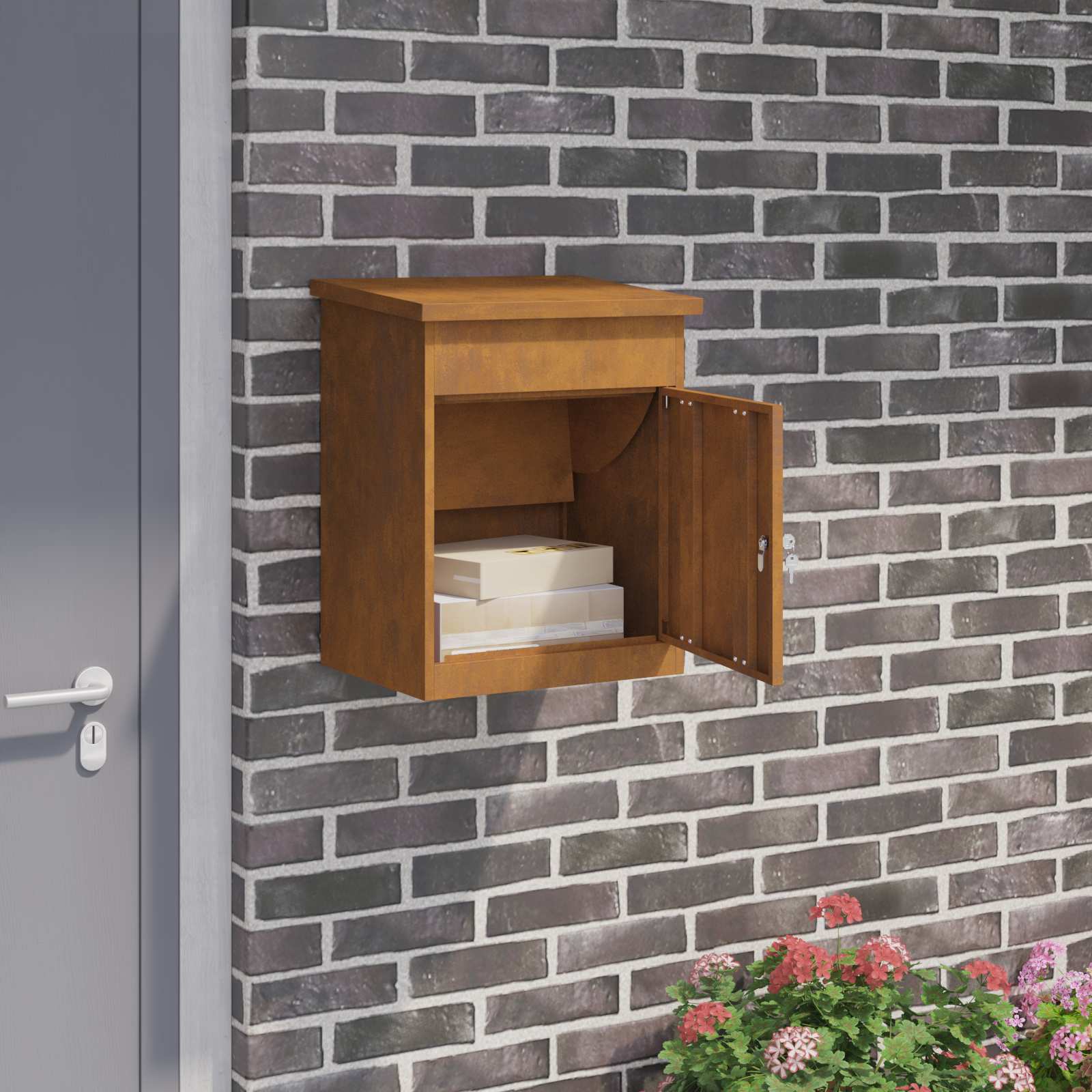 Caja de entrega de paquetes Antracita 47.5 x 38 x 59 cm Acero