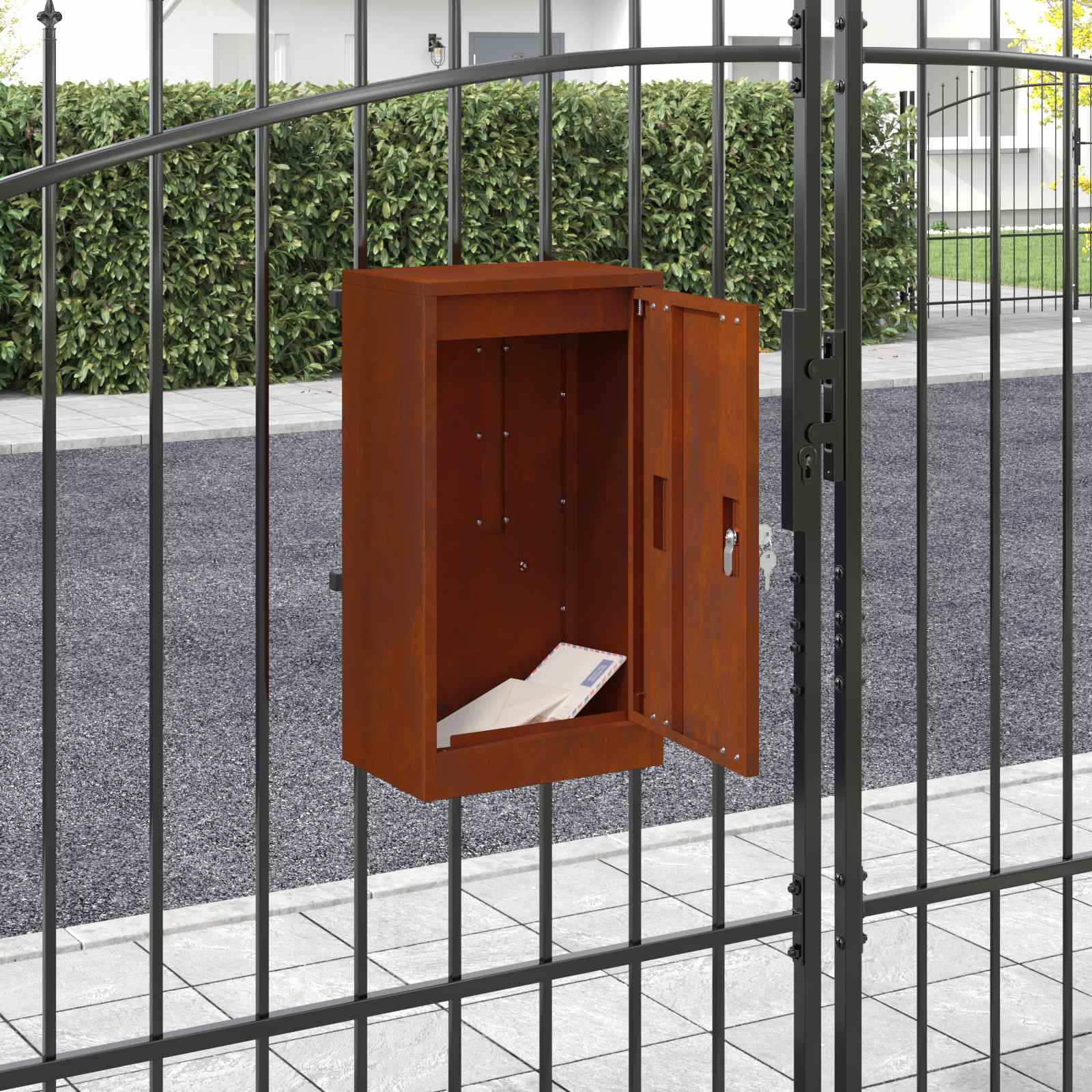 Buzón con almacenamiento con puerta 30 x 20 x 55 cm Acero