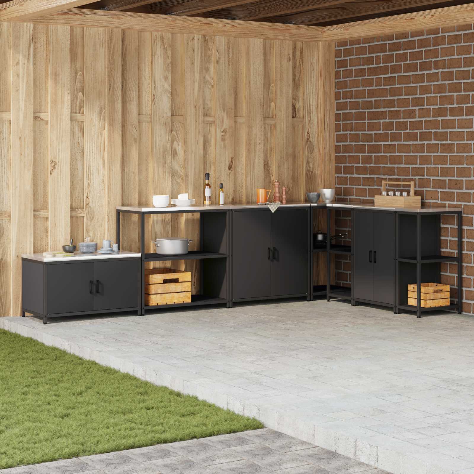 Almacenamiento de cocina HATTEM 30 x 50 x 92 cm Acero