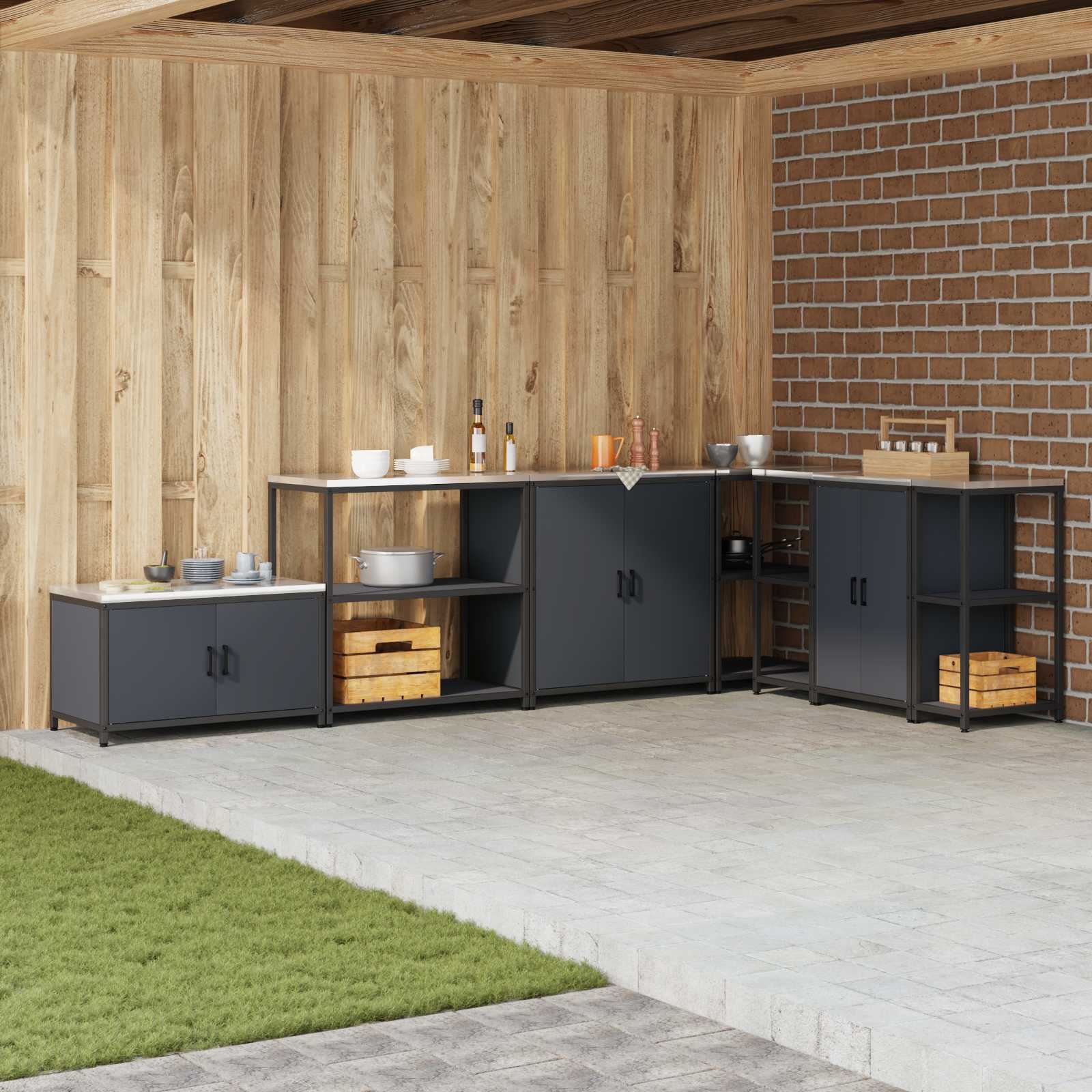 Almacenamiento de cocina HATTEM 30 x 50 x 92 cm Acero