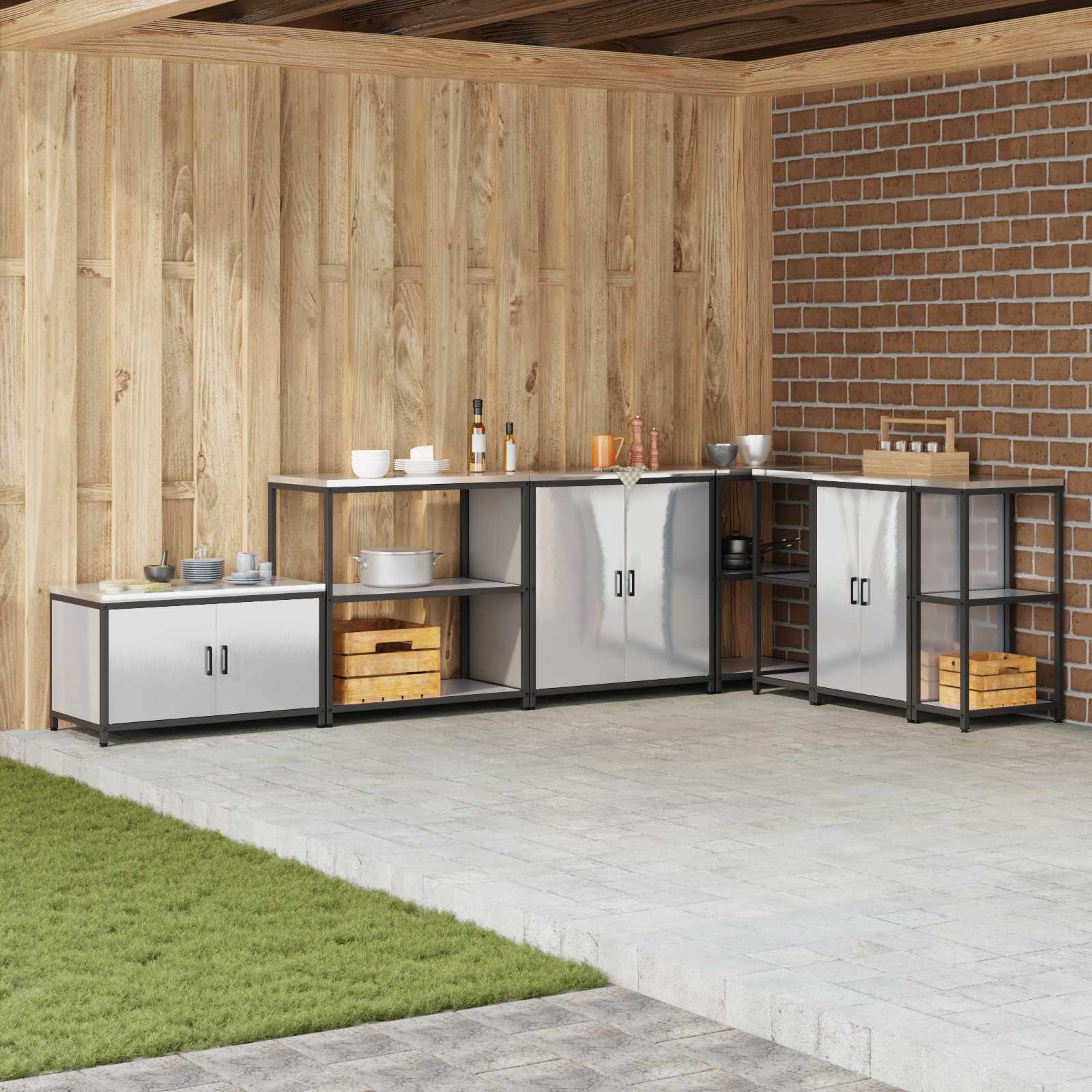 Almacenamiento de cocina HATTEM 30 x 50 x 92 cm Acero