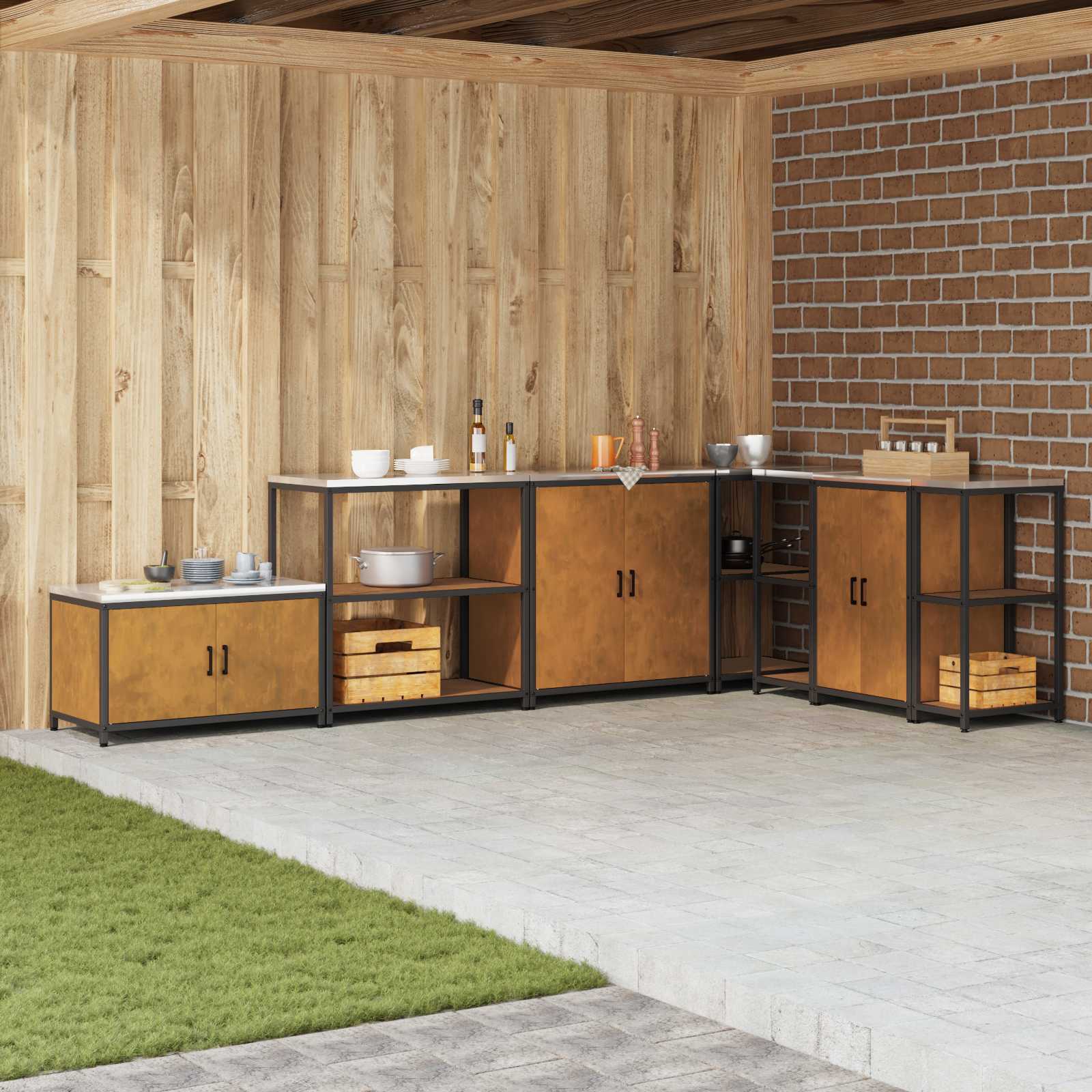Almacenamiento de cocina HATTEM 30 x 50 x 92 cm Acero