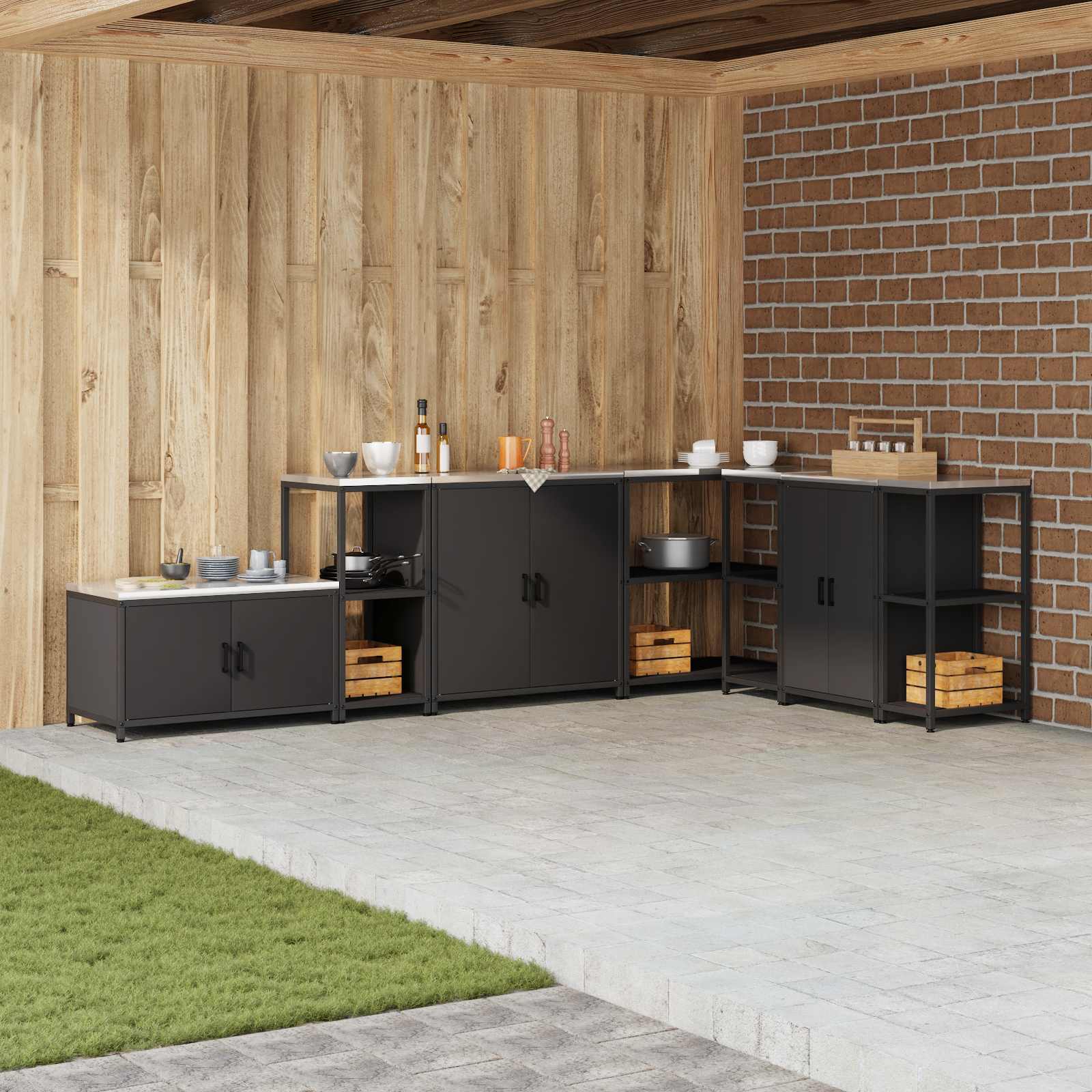 Almacenamiento de cocina HATTEM 30 x 50 x 92 cm Acero