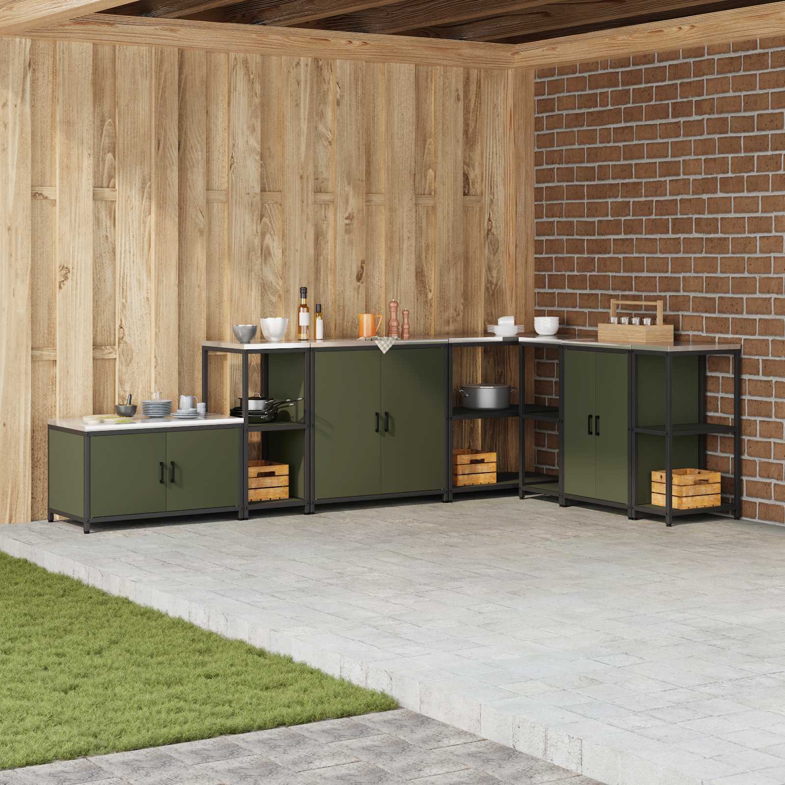 Almacenamiento de cocina HATTEM 30 x 50 x 92 cm Acero