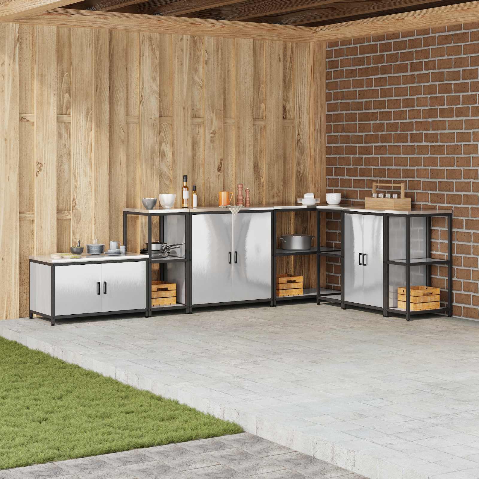 Almacenamiento de cocina HATTEM 30 x 50 x 92 cm Acero