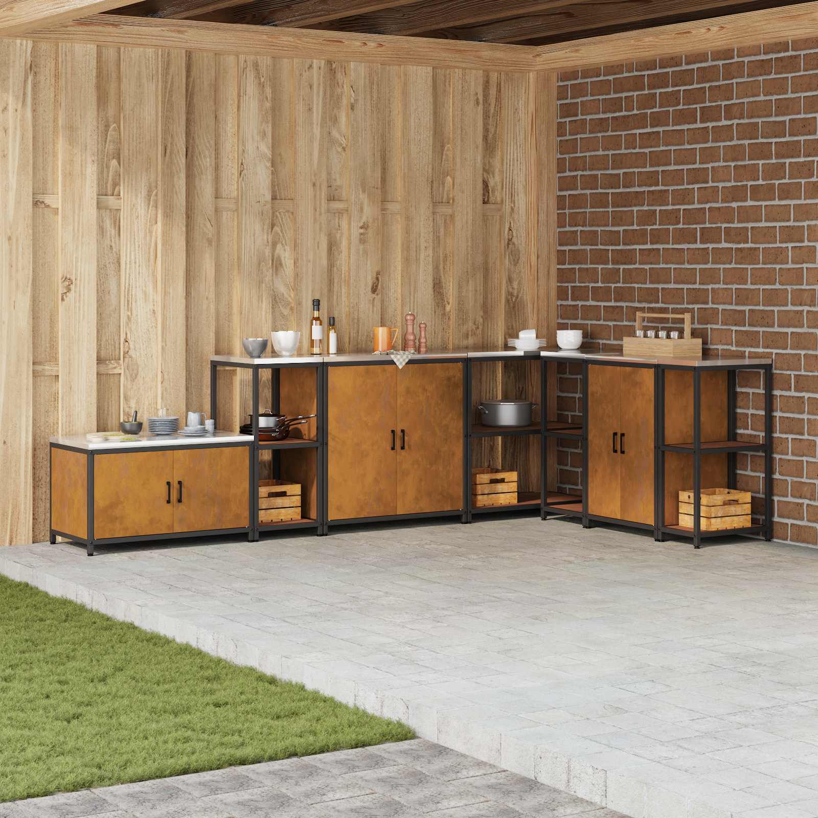Almacenamiento de cocina HATTEM 30 x 50 x 92 cm Acero