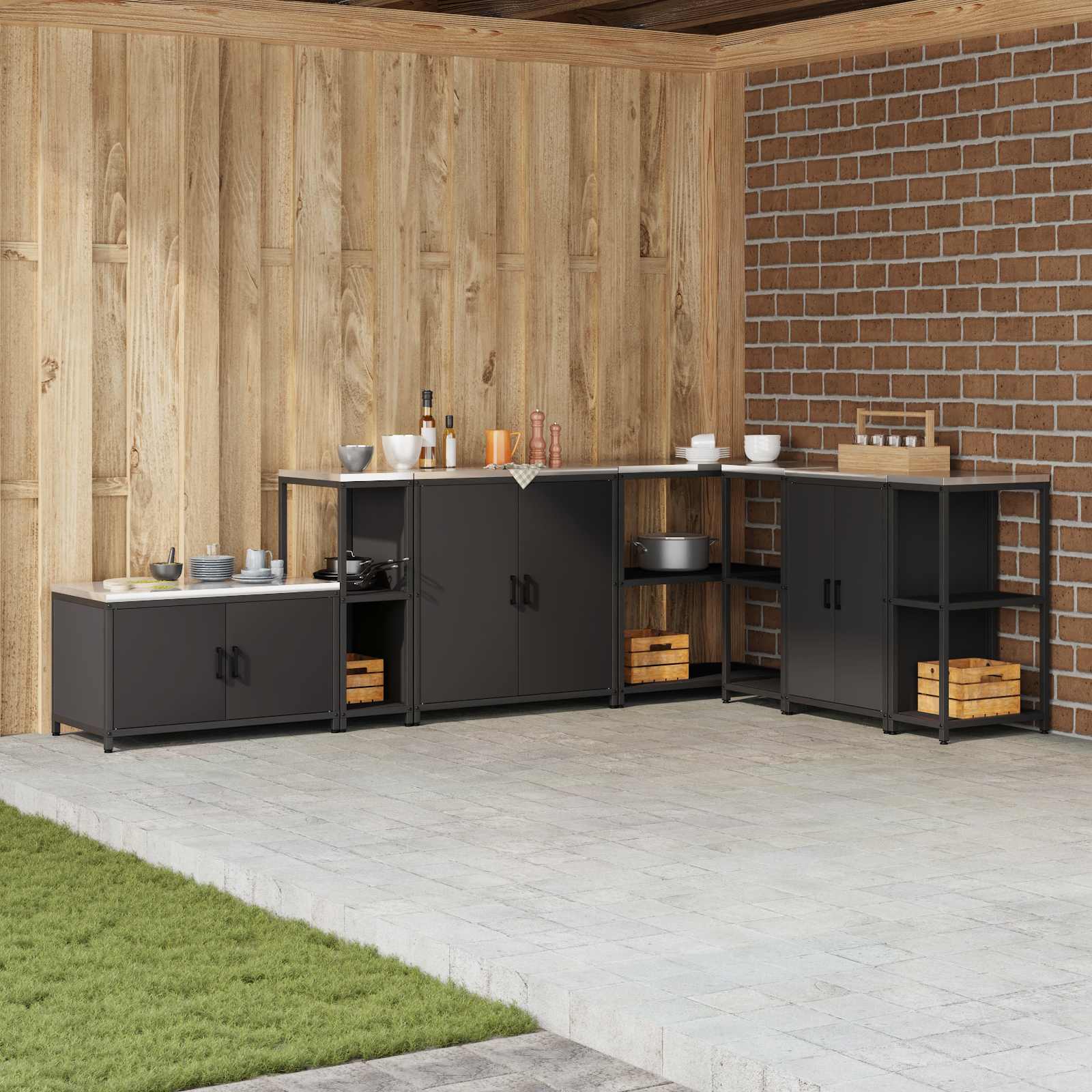 Almacenamiento de cocina HATTEM 30 x 50 x 92 cm Acero