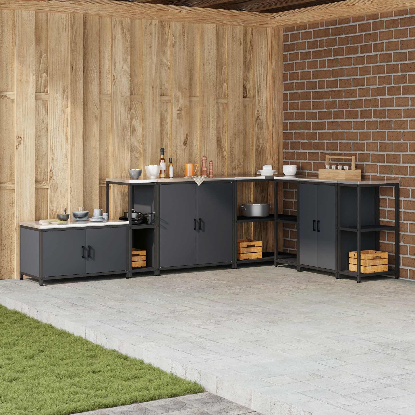 Almacenamiento de cocina HATTEM 30 x 50 x 92 cm Acero