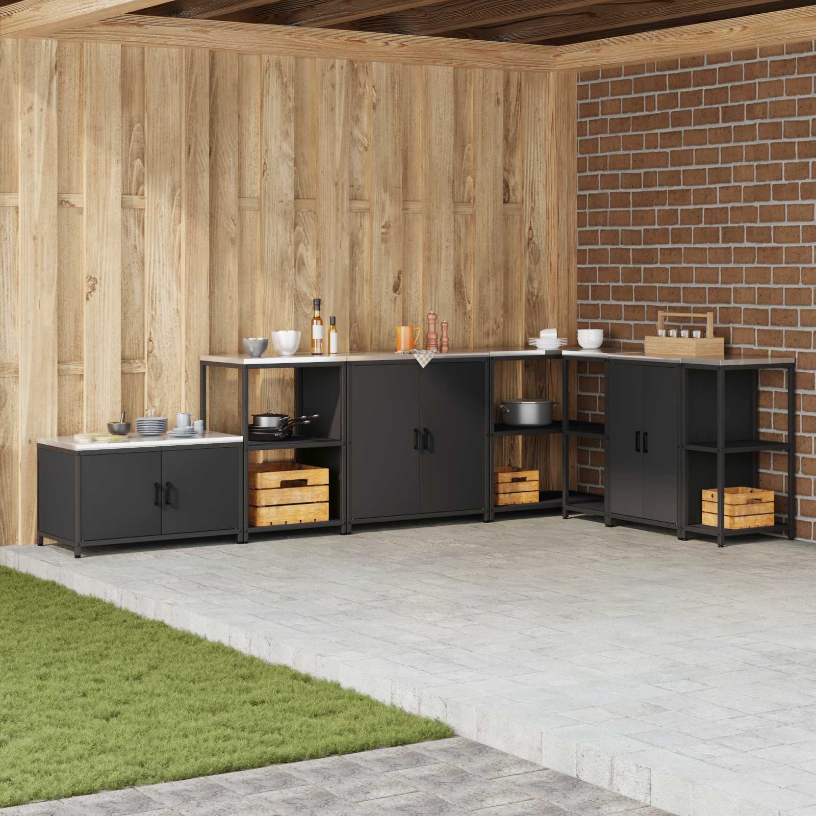 Almacenamiento de cocina HATTEM 30 x 50 x 92 cm Acero