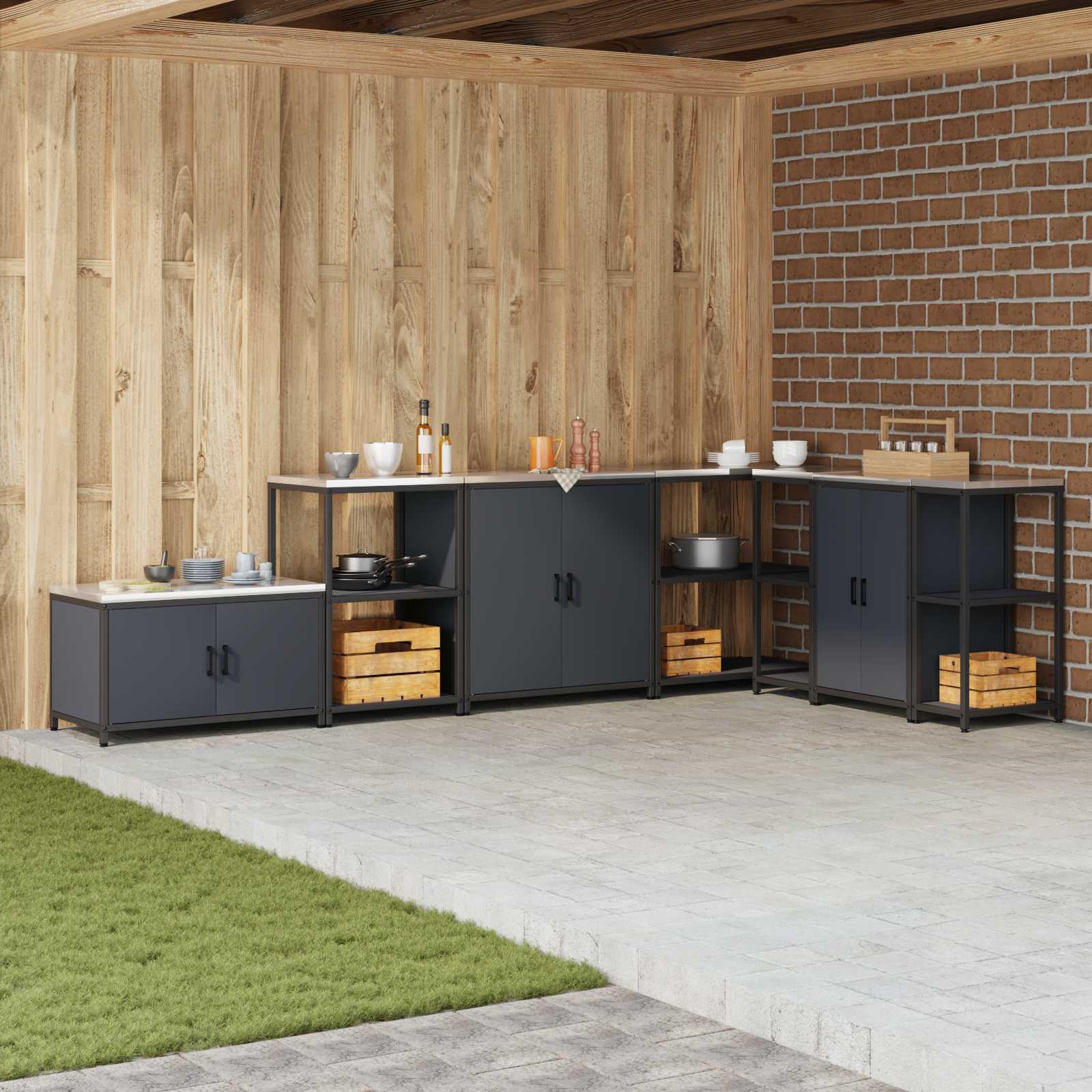 Almacenamiento de cocina HATTEM 30 x 50 x 92 cm Acero