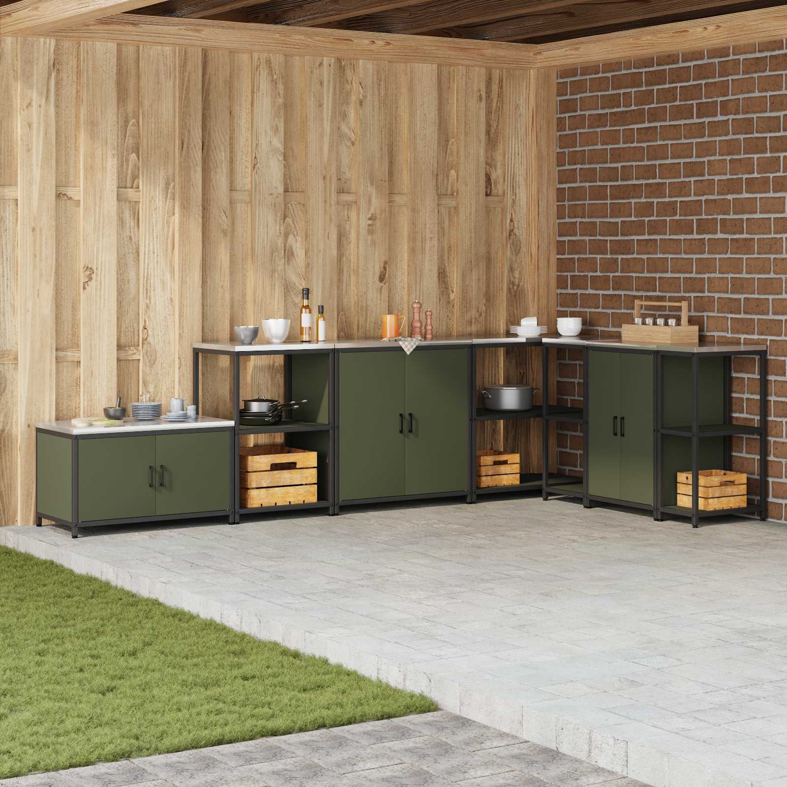 Almacenamiento de cocina HATTEM 30 x 50 x 92 cm Acero
