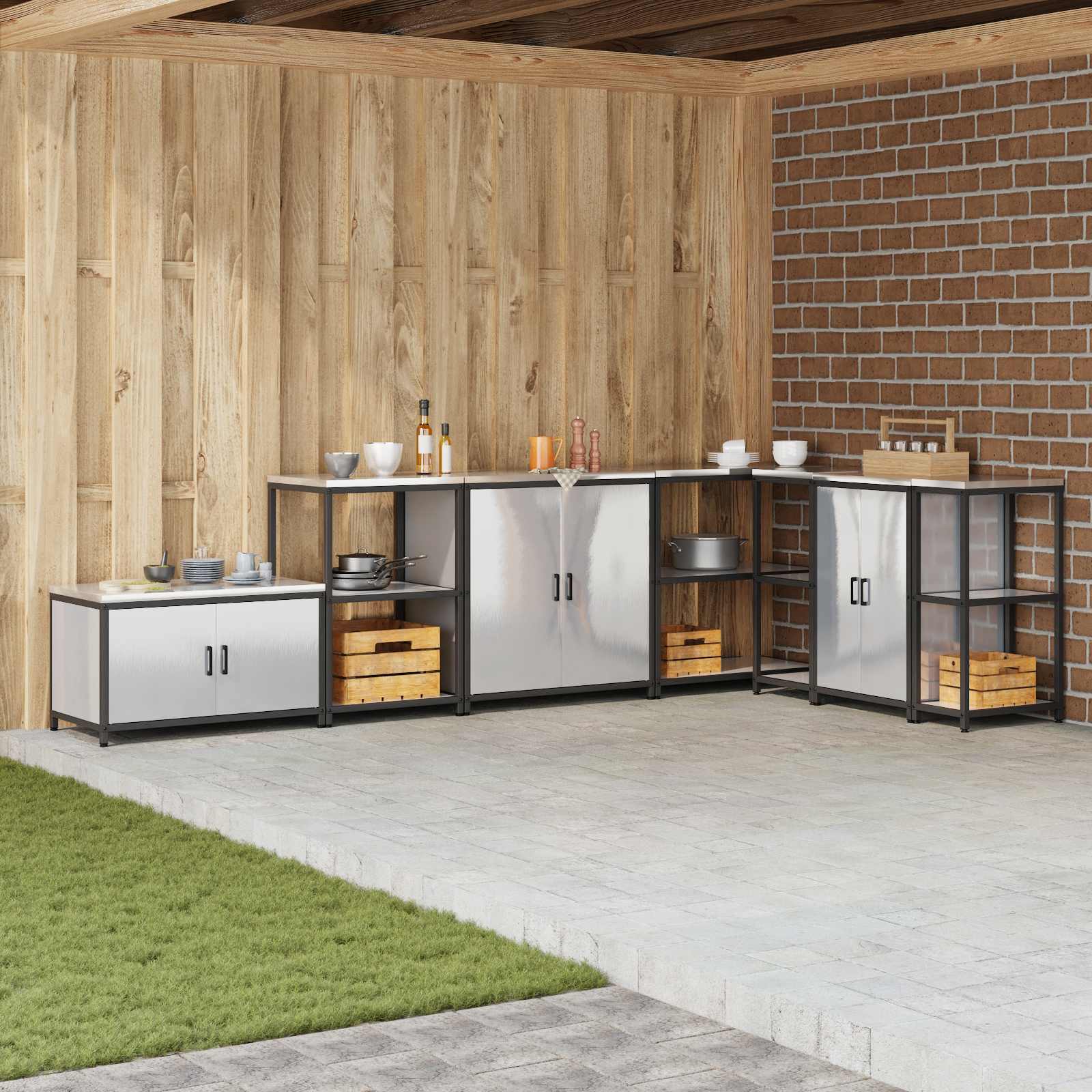 Almacenamiento de cocina HATTEM 30 x 50 x 92 cm Acero