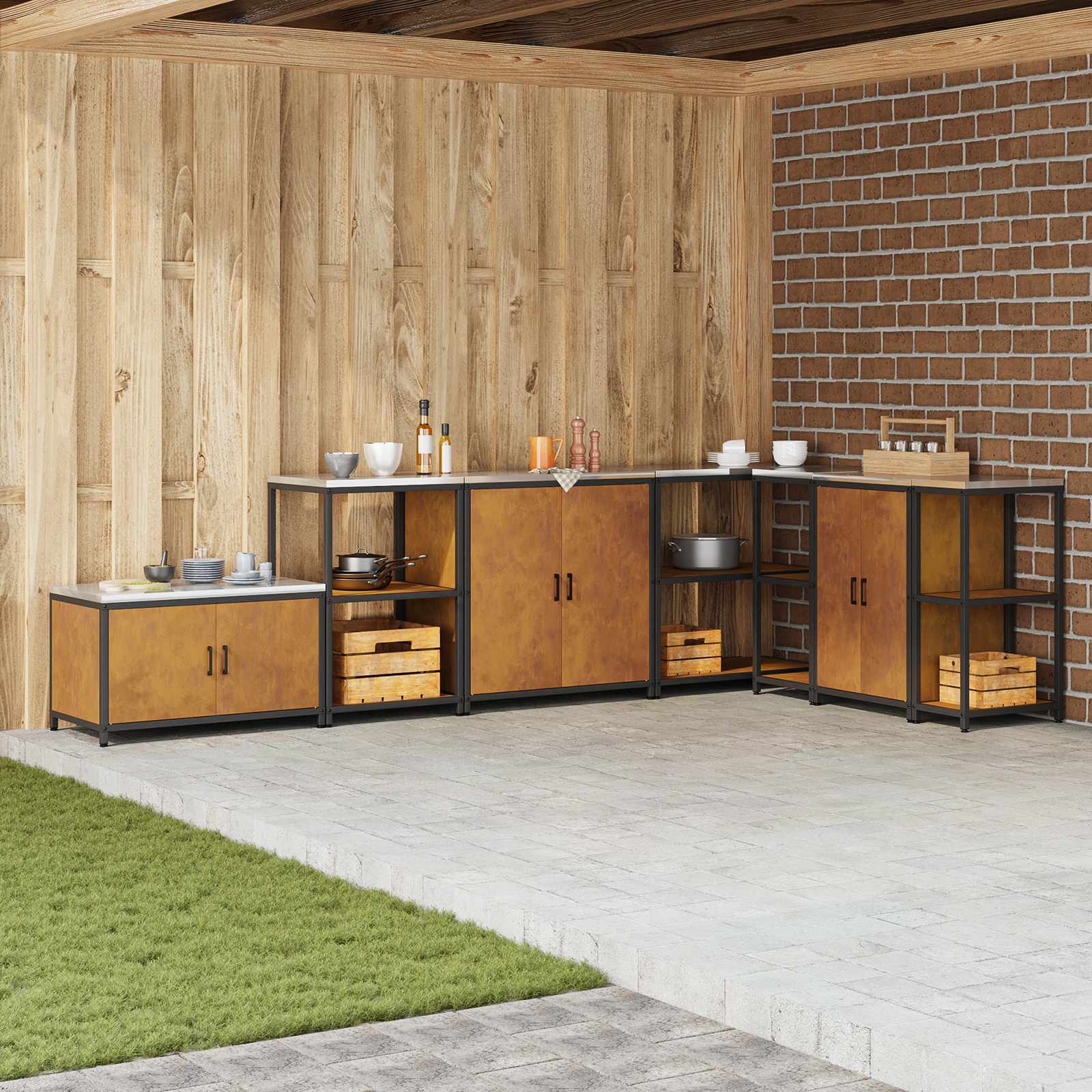 Almacenamiento de cocina HATTEM 30 x 50 x 92 cm Acero