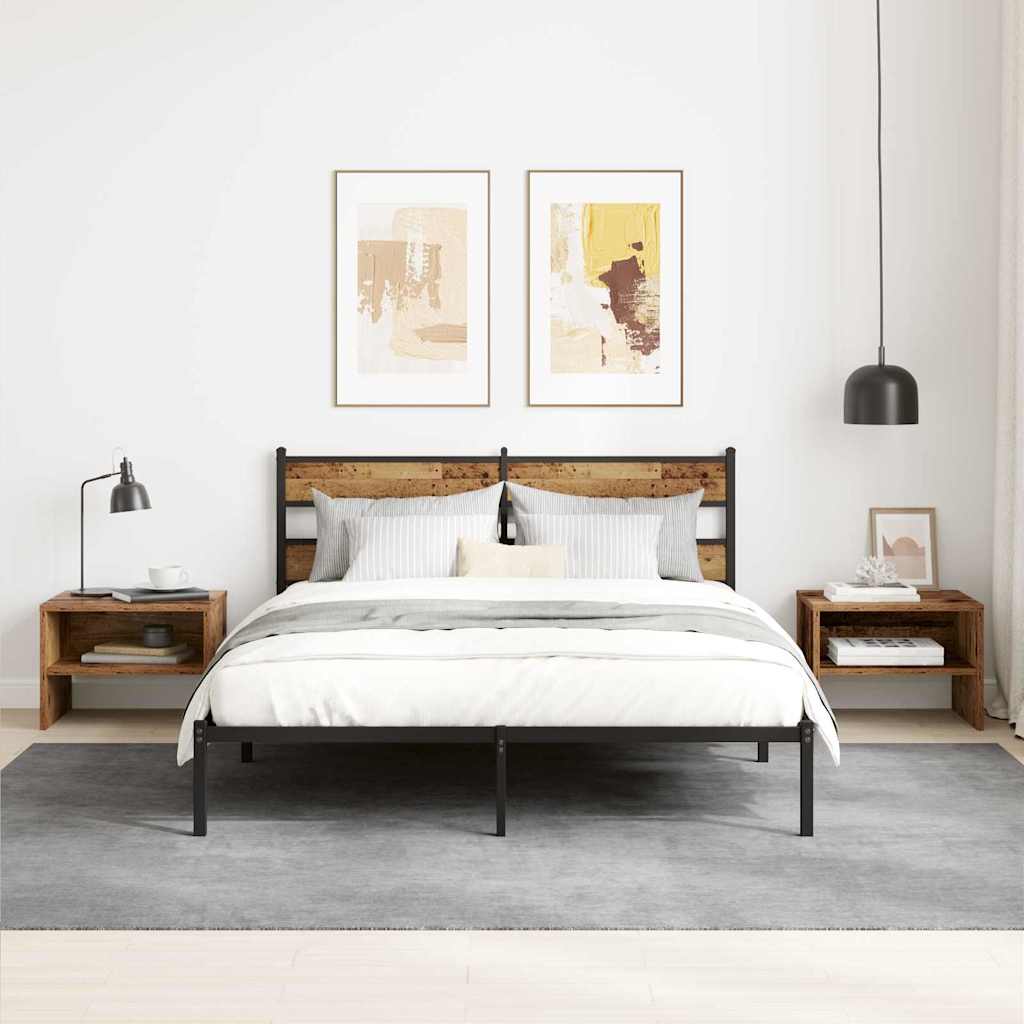 Armario de Noche 2 pcs Madera vieja 40 x 40 x 30 cm