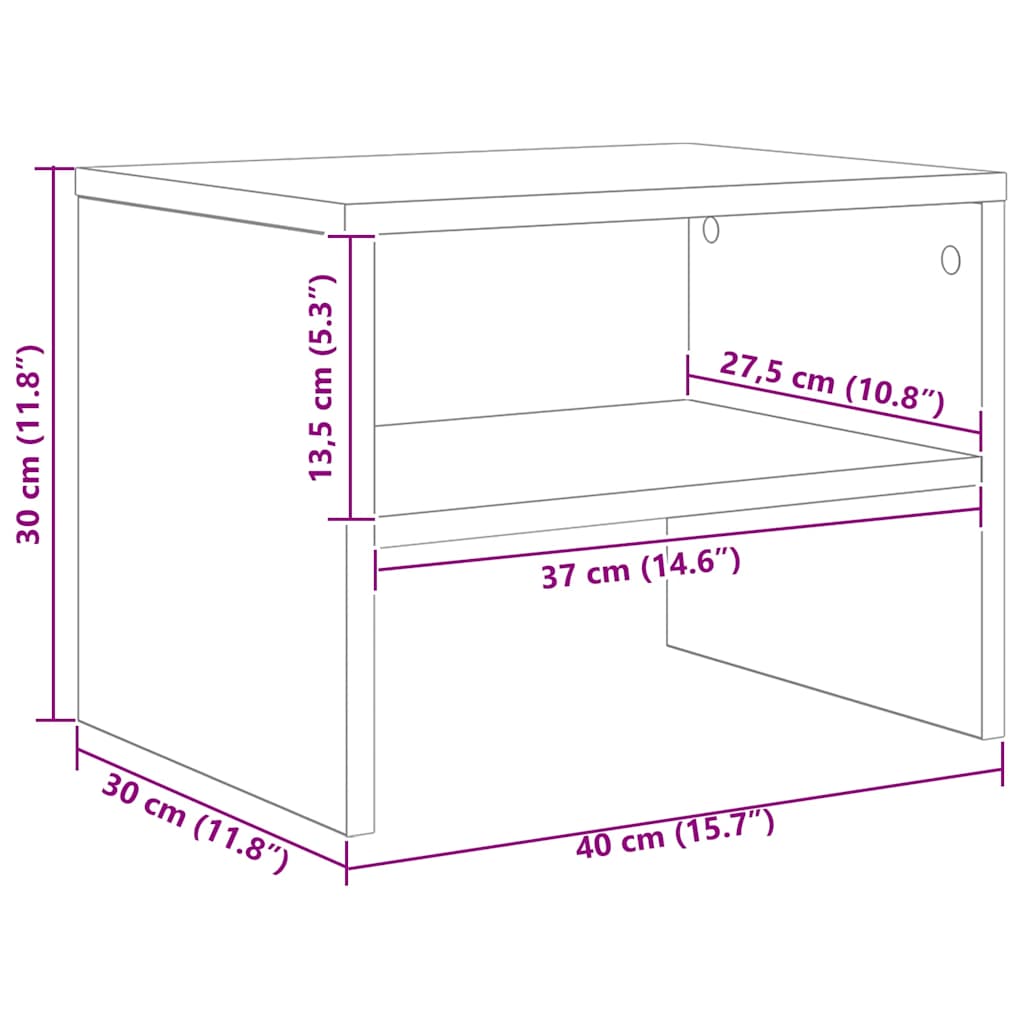 Armario de Noche 2 pcs Madera vieja 40 x 40 x 30 cm