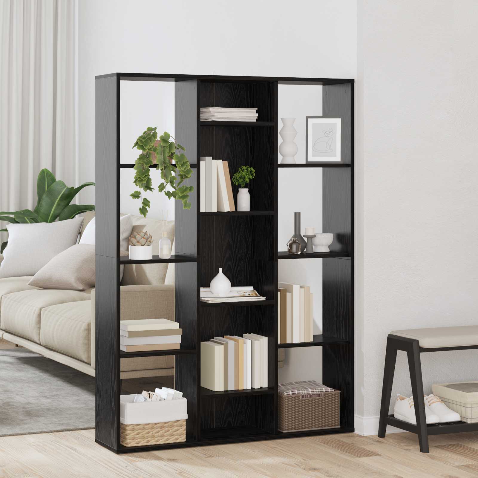 Separador de habitaciones Roble Negro 100 x 24 x 140 cm