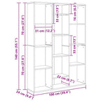 Separador de habitaciones Roble Negro 100 x 24 x 140 cm