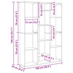 Separador de habitaciones Roble Negro 100 x 24 x 140 cm