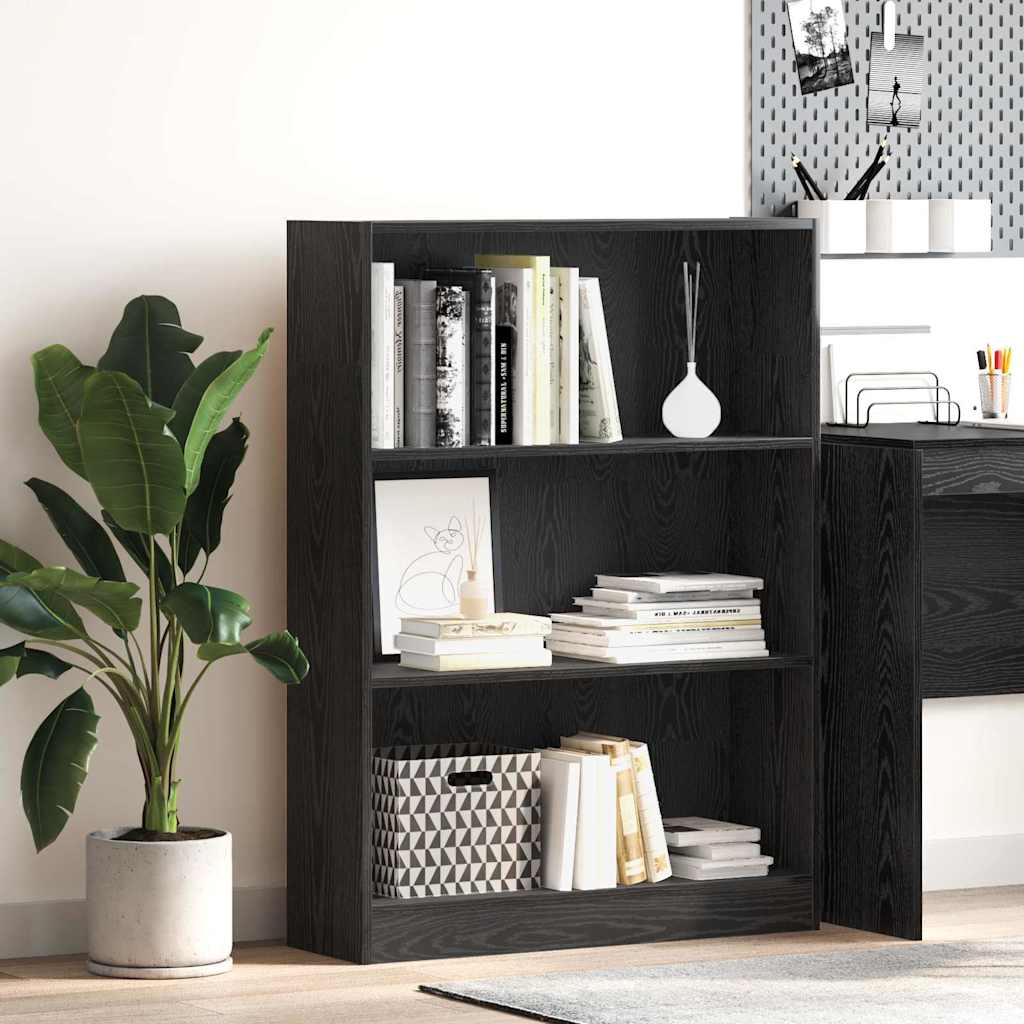 Estante de libros Roble Negro 60 x 24 x 143 cm