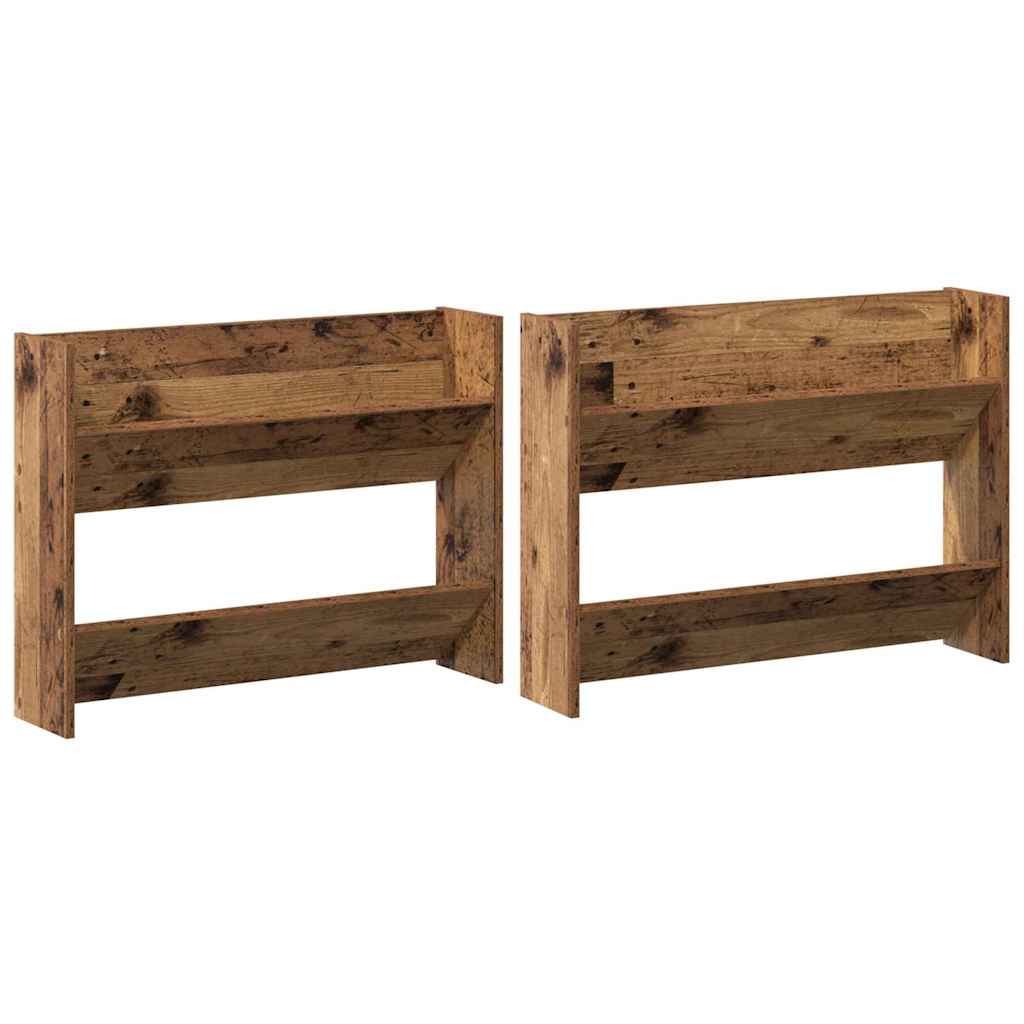 Armario Zapatero 2 pcs Madera envejecida 80 x 18 x 60 cm