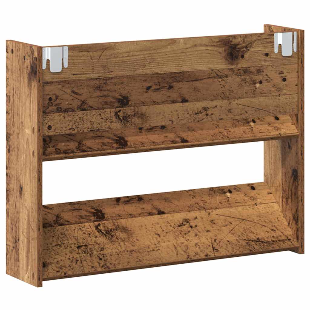 Armario Zapatero 2 pcs Madera envejecida 80 x 18 x 60 cm