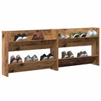 Armario Zapatero 2 pcs Madera envejecida 80 x 18 x 60 cm