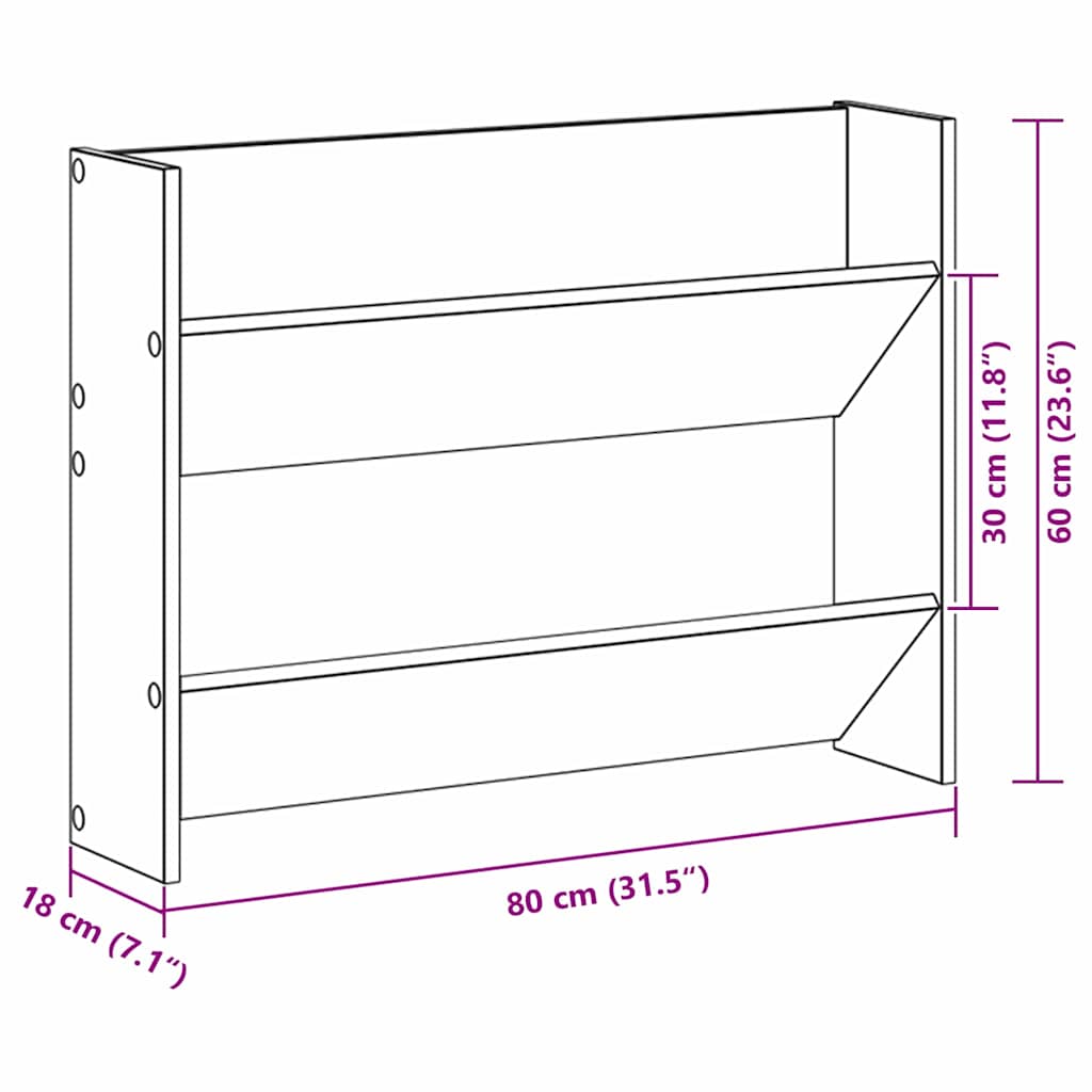 Armario Zapatero 2 pcs Madera envejecida 80 x 18 x 60 cm
