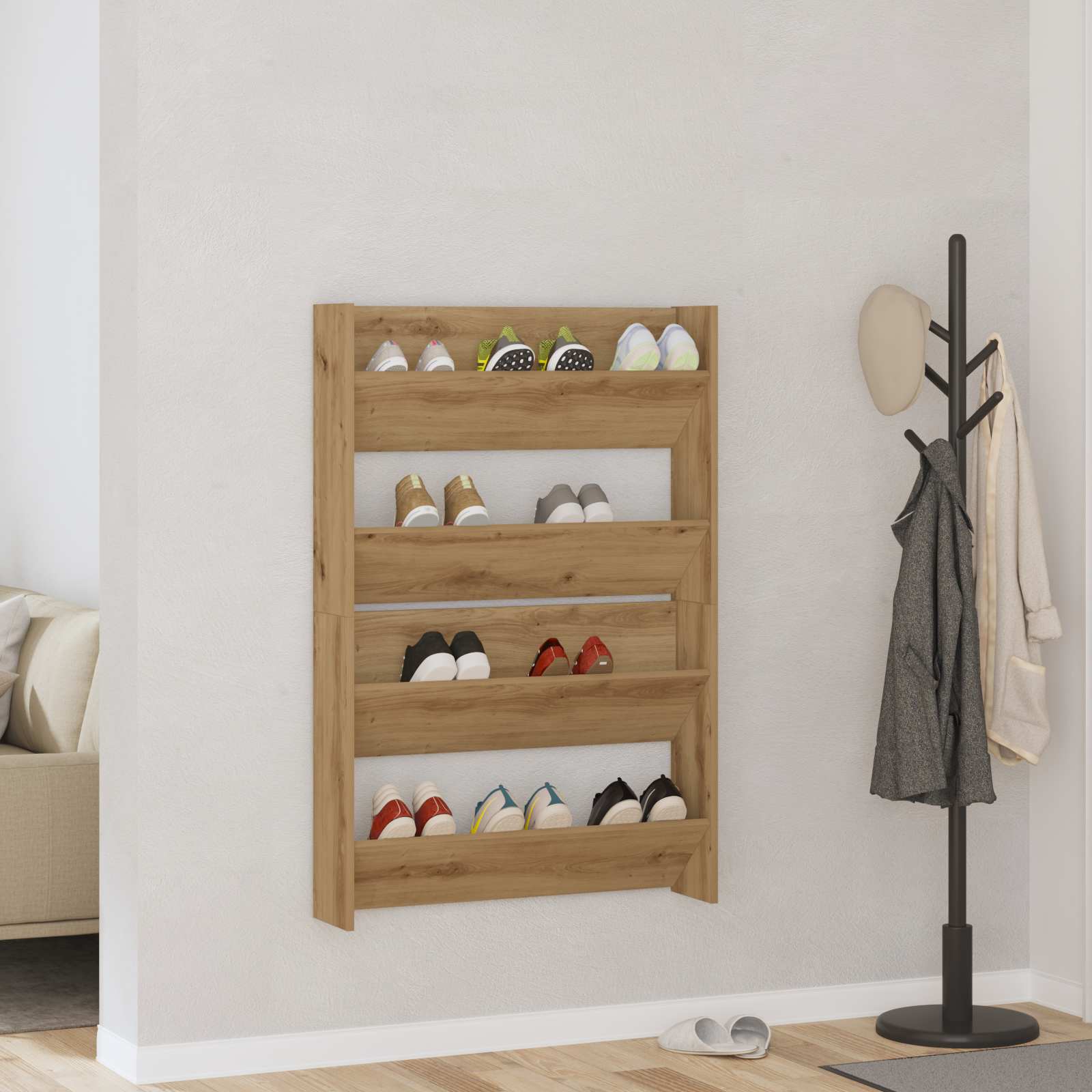 Armario Zapatero 2 pcs Madera envejecida 80 x 18 x 60 cm
