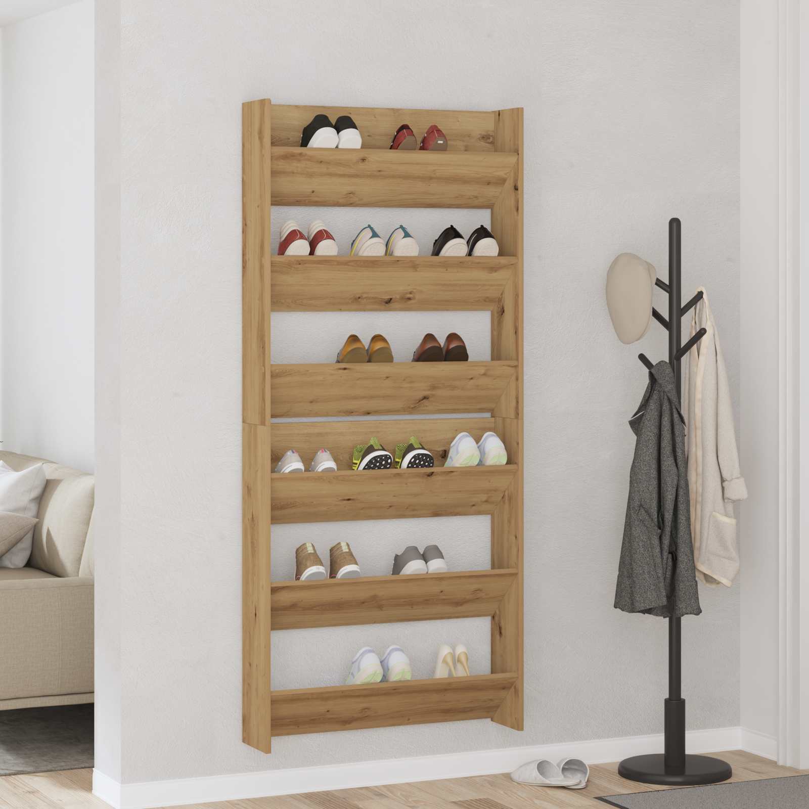 Armario Zapatero 2 pcs Madera envejecida 80 x 18 x 60 cm