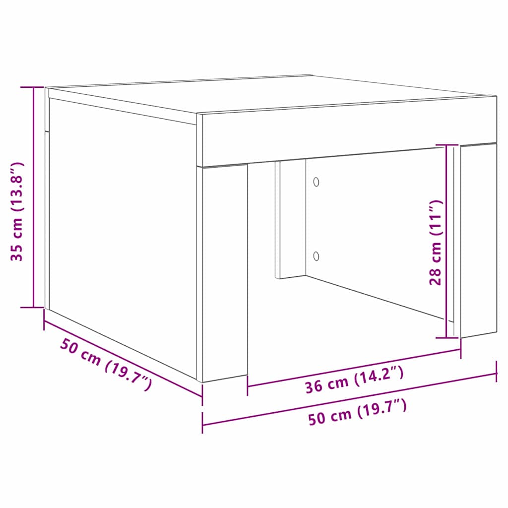 Mesa de Café Madera vieja 50 x 50 x 35 cm Madera de ingeniería