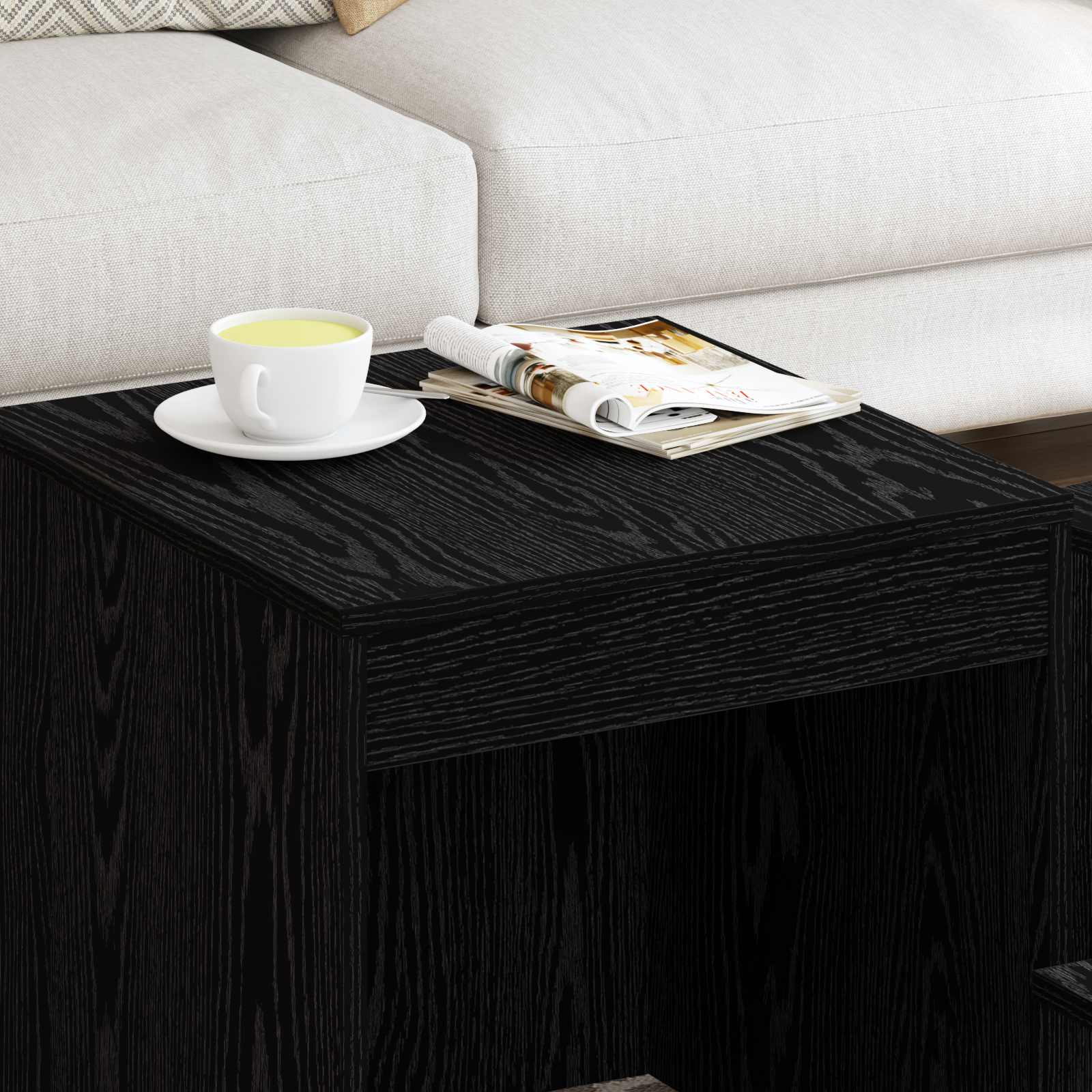 Mesa de Café 3 pcs Roble Negro Madera de ingeniería