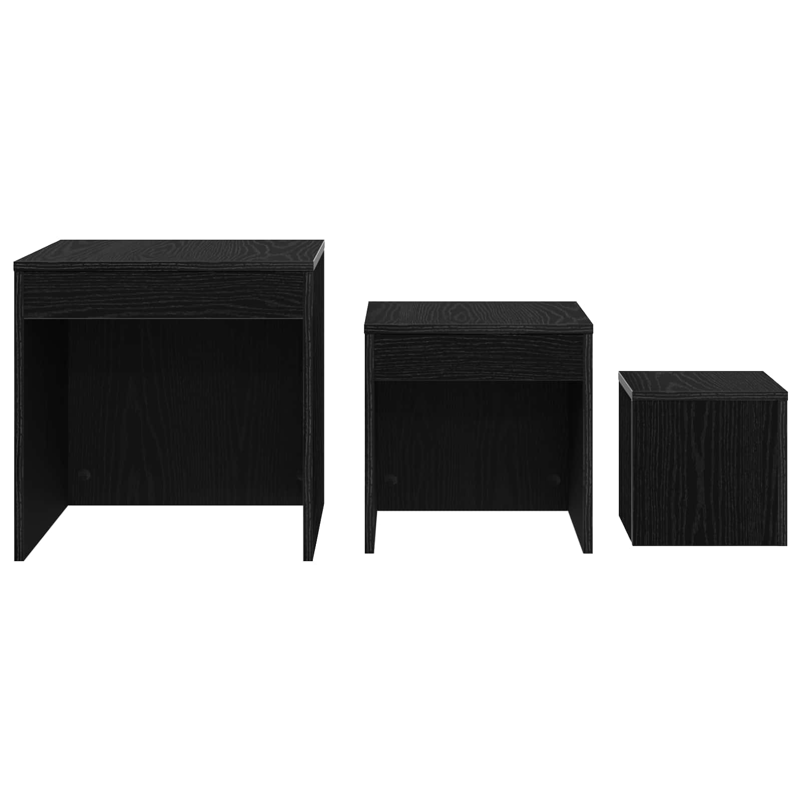 Mesa de Café 3 pcs Roble Negro Madera de ingeniería