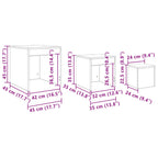 Mesa de Café 3 pcs Roble Negro Madera de ingeniería