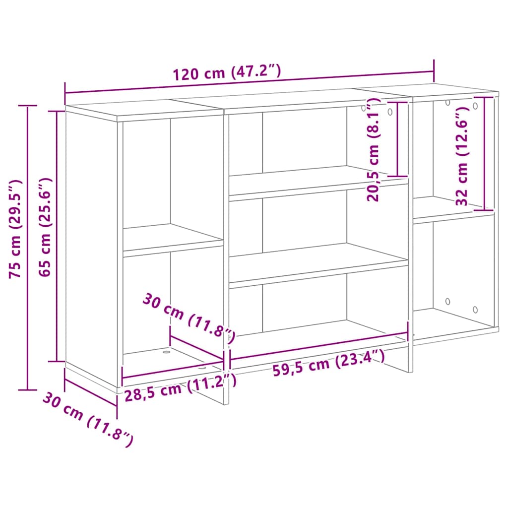 Aparador Madera vieja 120 x 30 x 75 cm Madera de ingeniería