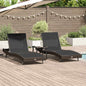 Tumbona 3 pcs Marrón 197 x 70 x 82 cm ratán sintético