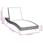 Tumbona 3 pcs Marrón 197 x 70 x 82 cm ratán sintético