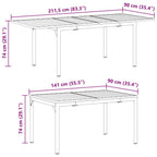 Mesa de cena exterior Plegable Antracita 210 x 90 x 73 cm Acero