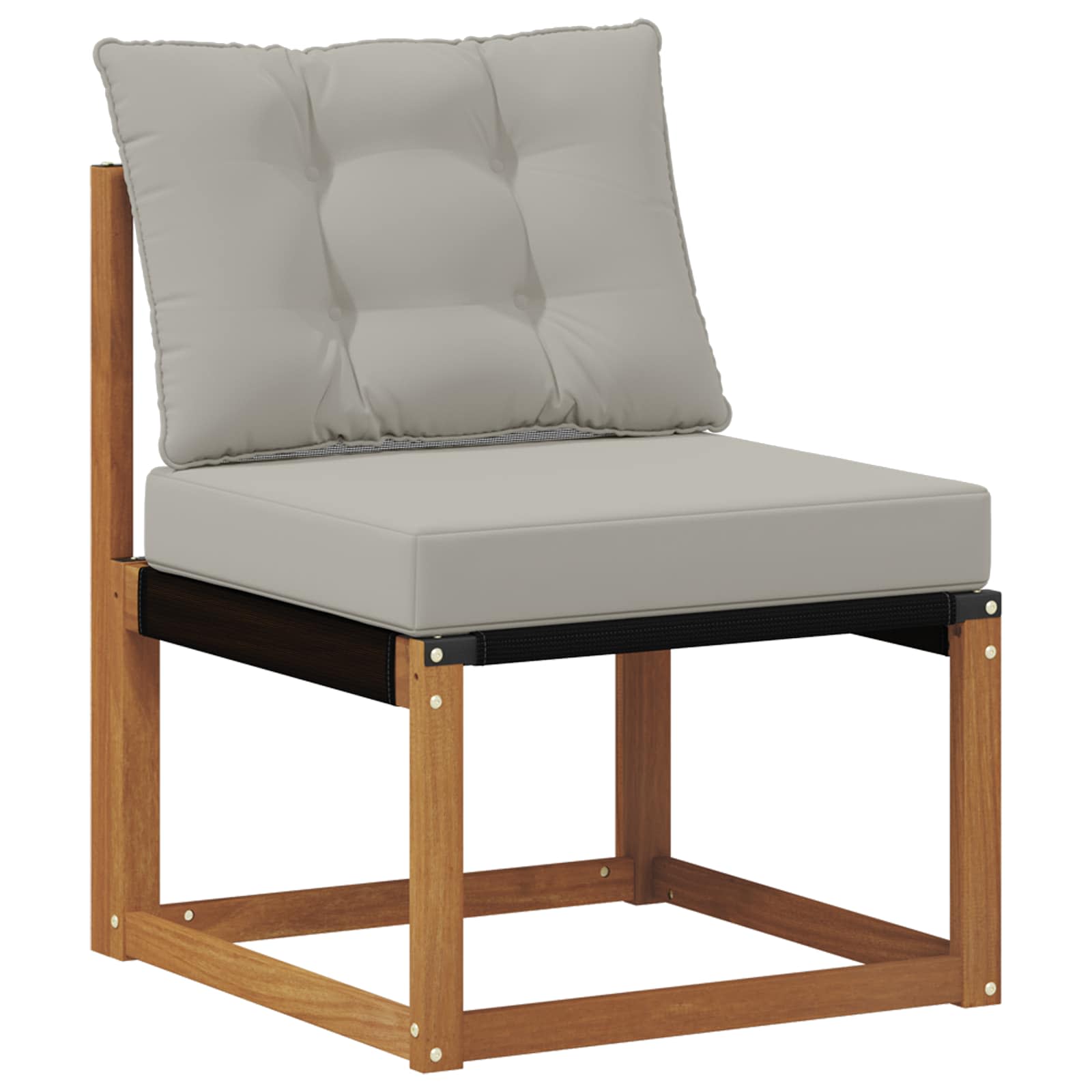 Conjunto de sofás de exterior 6 pcs Natural y Gris Claro