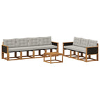 Conjunto de sofás de exterior 8 pcs Natural y Gris Claro