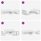 Conjunto de sofás de exterior 8 pcs Natural y Gris Claro