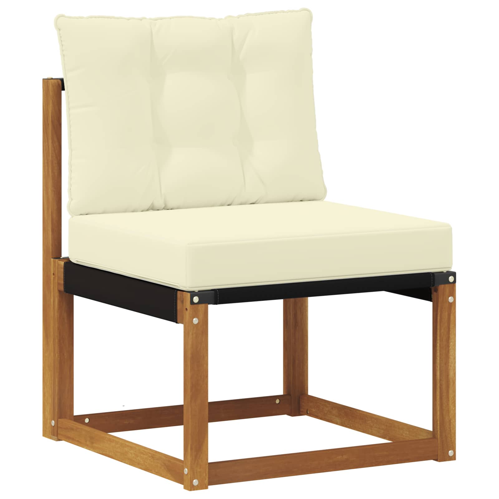 Conjunto de sofás de exterior con cojín 9 pcs Natural y Crema