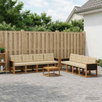 Conjunto de sofás de exterior con cojín 9 pcs Natural y Beige