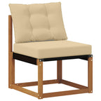 Conjunto de sofás de exterior con cojín 9 pcs Natural y Beige